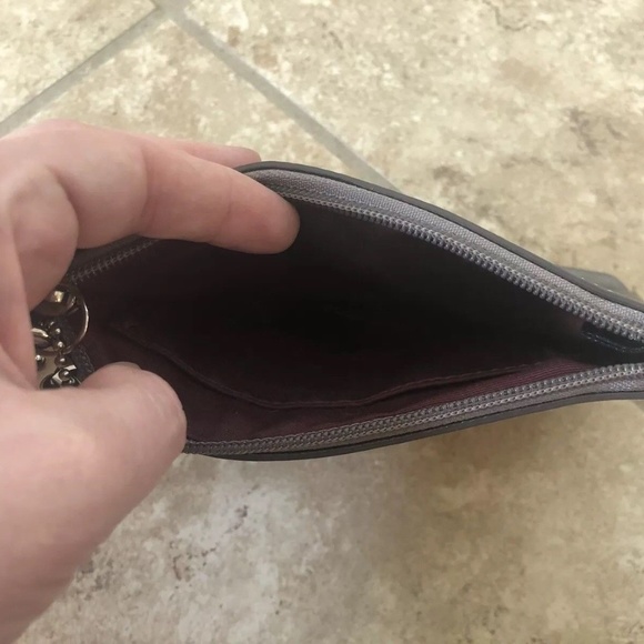 Coach Wristlet Metallic Grey Leather - Picture 3 of 3